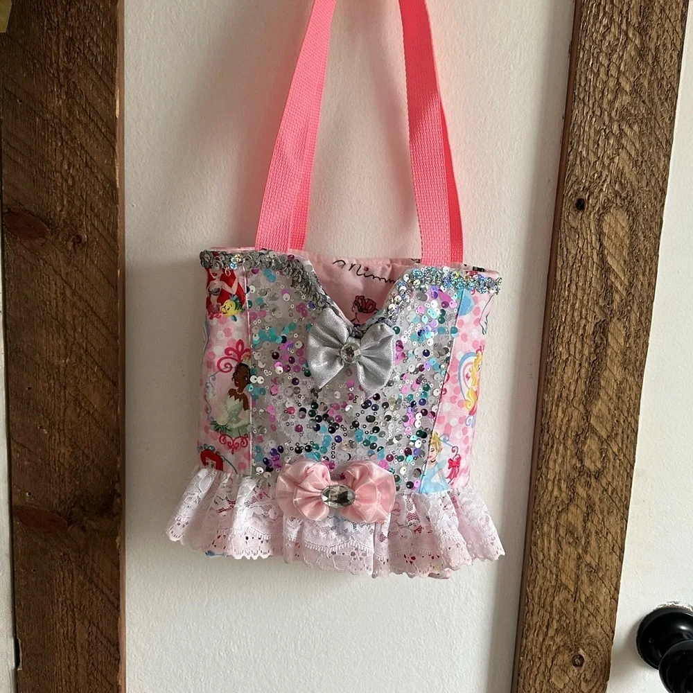 New Hand Crafted Handmade Girls Disney Princess Bling Purse